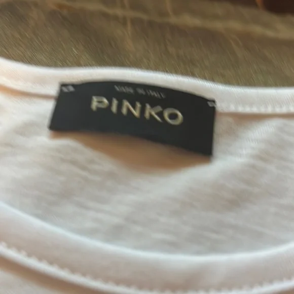 Pinko White and Pink Short Sleeve T-Shirt - Picture 2 of 6